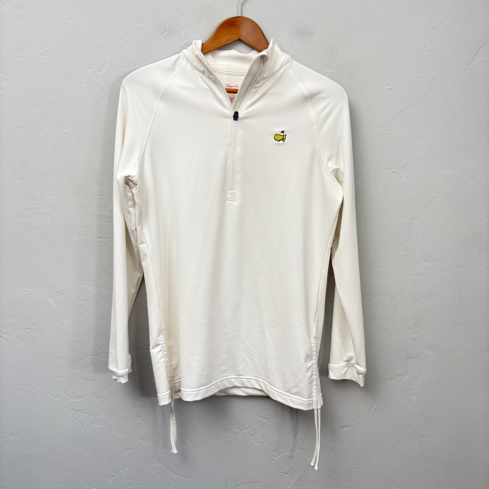 Magnolia Lane Masters Polo Women Size Medium White Long Sleeve Side Tie